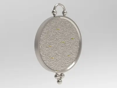 Pendant 3D print model cupid in silver and gold 3D print model