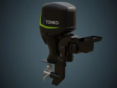 Outboard Motor 1A Low-poly 3D model