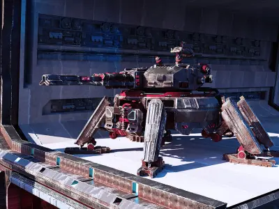 Hard surface cannon FBX  Free low-poly 3D model