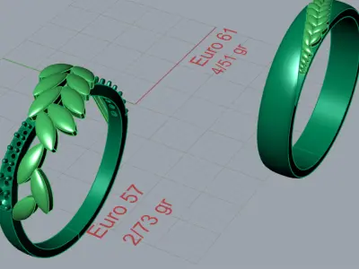couple wedding ring cr0010 3D print model