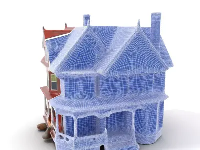 Victorian Red House model pack Low-poly 3D model