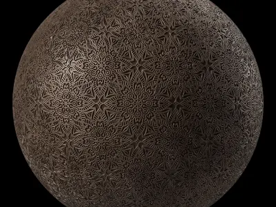 Metal Materials 9- Ornament Metal panels By Sbsar Pbr Seamless Texture