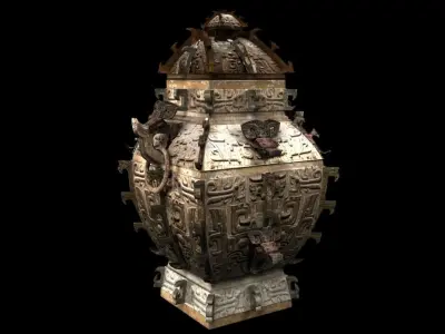 MinFangLei ornate urn 3D model