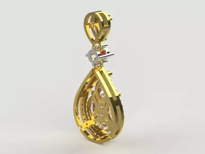 Womens Pendant A Drop of Shine and Love model jp0325 3D print model