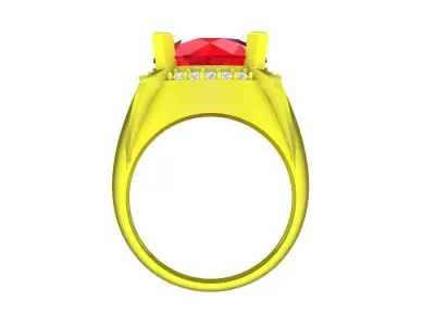 Luxury Round Cut Ruby Halo Ring Design 5011 3D print model