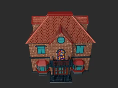 3D Stylized House Model for Game and Animation Low-poly 3D model