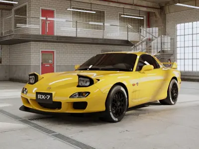 Mazda RX7 Spiritr 2002 - Car Sport Low-poly 3D model