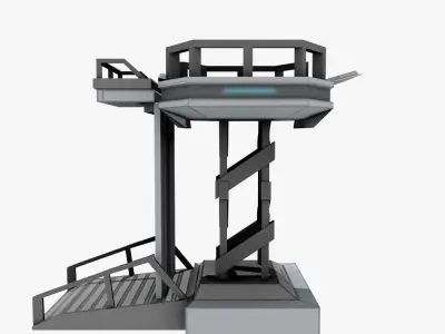 Low-poly Sci-fi Spaceship Base Low-poly 3D model