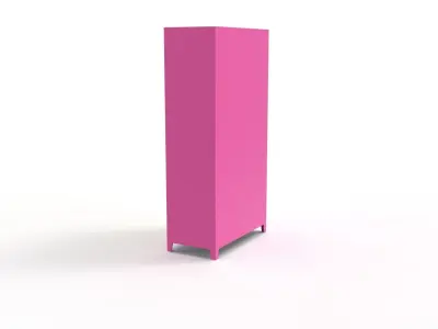 METAL CABINET-DOUBLE LONG-PINK AND CREAM Low-poly 3D model