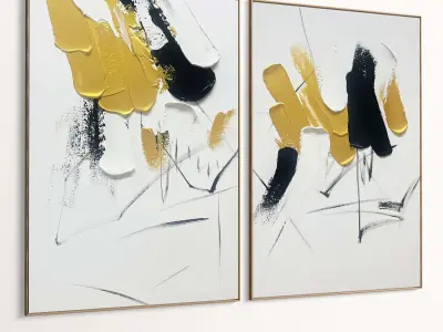 Plaster Two Photo Frame 506 Low-poly 3D model