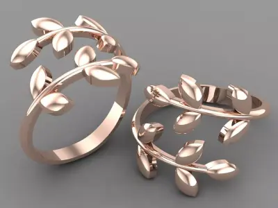 Olive Leaf Ring  3D print model