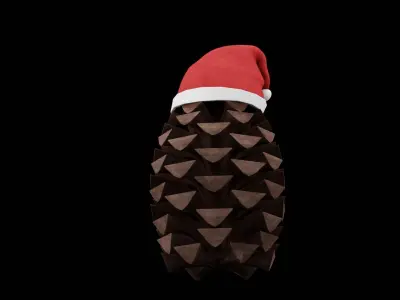 Christmas Pine Cone Low-poly 3D model