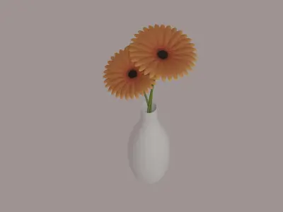 Vase with Flower 3D model