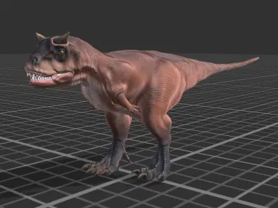 Pack of theropods Low-poly 3D model
