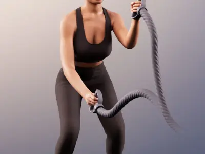 Micaela 11407 - Athletic Black Woman Making Sport Low-poly 3D model