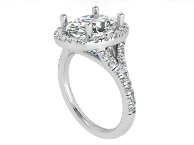 Oval Halo Ring 3702 3D print model