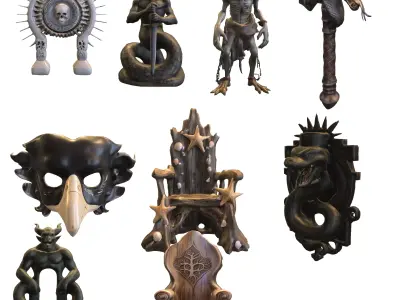 Halloween Horror  Pack Low-poly 3D model