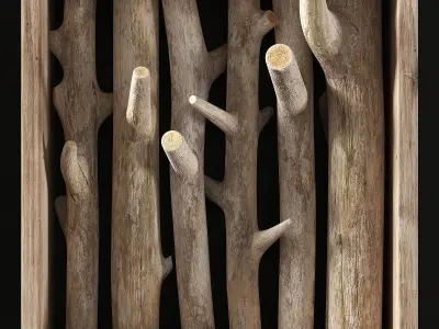 Log clear decor firewood 3D model