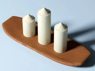 Candle arrangement Low-poly 3D model