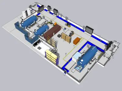 3D evacuation plan Autoclaves room 3D model