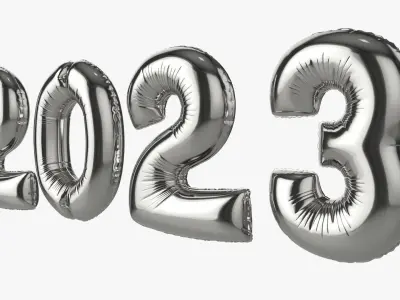 Foil balloon 2023 year numbers 3D model