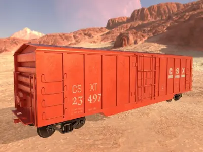 Train Box Car Low-poly 3D model Low-poly 3D model Low-poly 3D model
