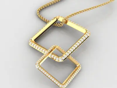 The necklace pendant features two knotted rhombuses  3dmodel  Free 3D print model
