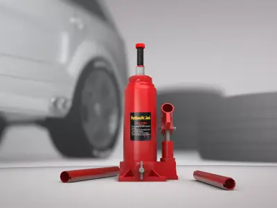 hydraulic jack Red 3D model