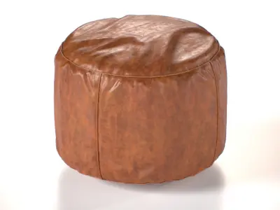 Moroccan Pouf leather Low-poly 3D model