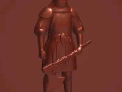 3D Model of Medieval Warrior With an Axe 3D model