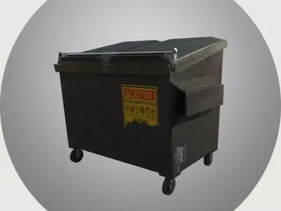 Multi Game Engine AAA Quality PBR Asset - Old Trash Dumpster Low-poly 3D model