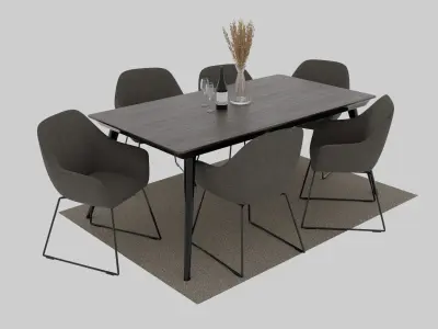 table and chairs set 3D model