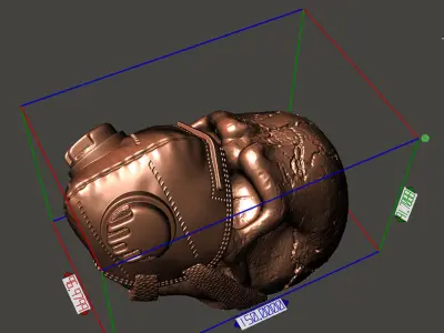 Skull Bas relief with mask vol2 wall home decor art 3D print model