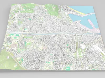 Cityscape Malaga Spain 3D model