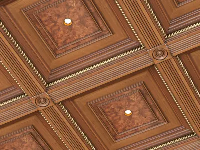 Classic ceiling with lights  3D model