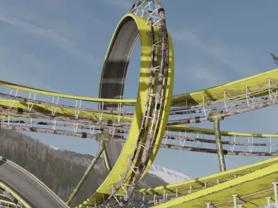 Acrobatic Track Low-poly 3D model