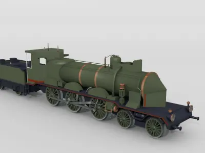 Historical Swiss steam locomotive 3D model