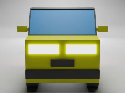 Low-poly car 3D model mini Low-poly 3D model