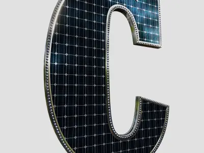 Solar Panel Letter - C 3D model