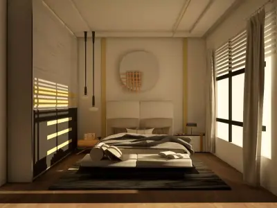 luxury bed room for gorgeous bunglows 3D model