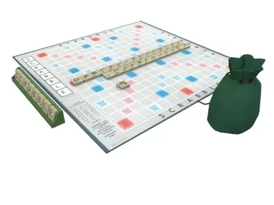 Scrabble Boardgame Low-poly 3D model