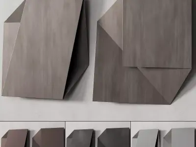456 decorative wall art 22 minimal metal art by Heiner Thiel P02 3D model