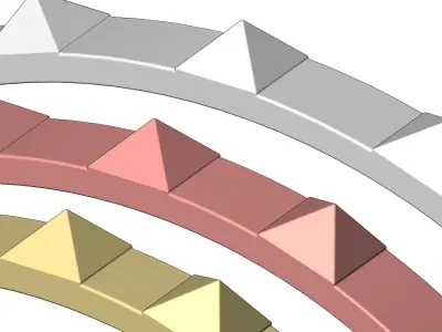 Pyramids cuff bracelet  3D print model