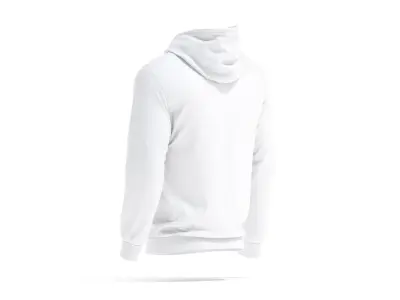 White Hoodie - sports sweatshirt with hood  3D model