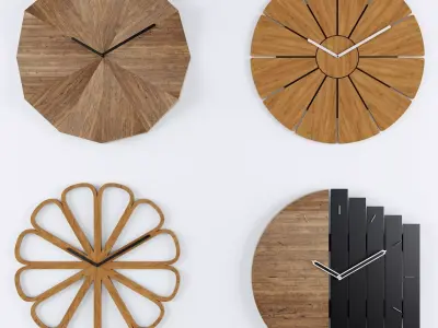 Wood Clock 3D model