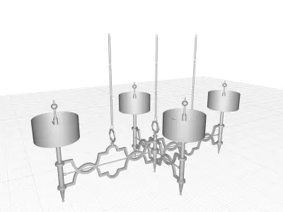 Quatrefoil Light Shaded Classic - Traditional Chandelier 3D model