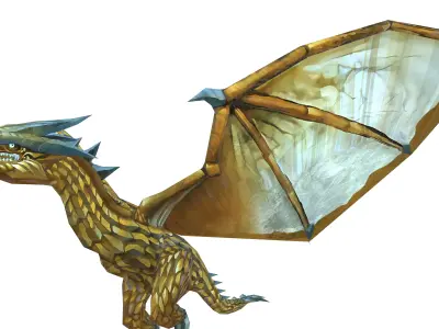 Dragon Creature 3D Asset Fantasy Models with PBR Textures Low-poly 3D model