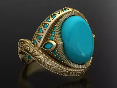 Luxury Chiseled Ring 3D print model