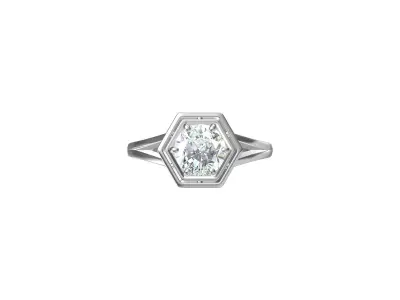 Antique Solitaire Ring 3D print model
