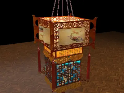 Chinese palace lantern  3D model 2